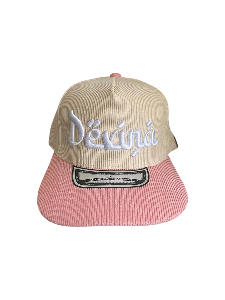 Devina Pink/Cream Corduroy Hat