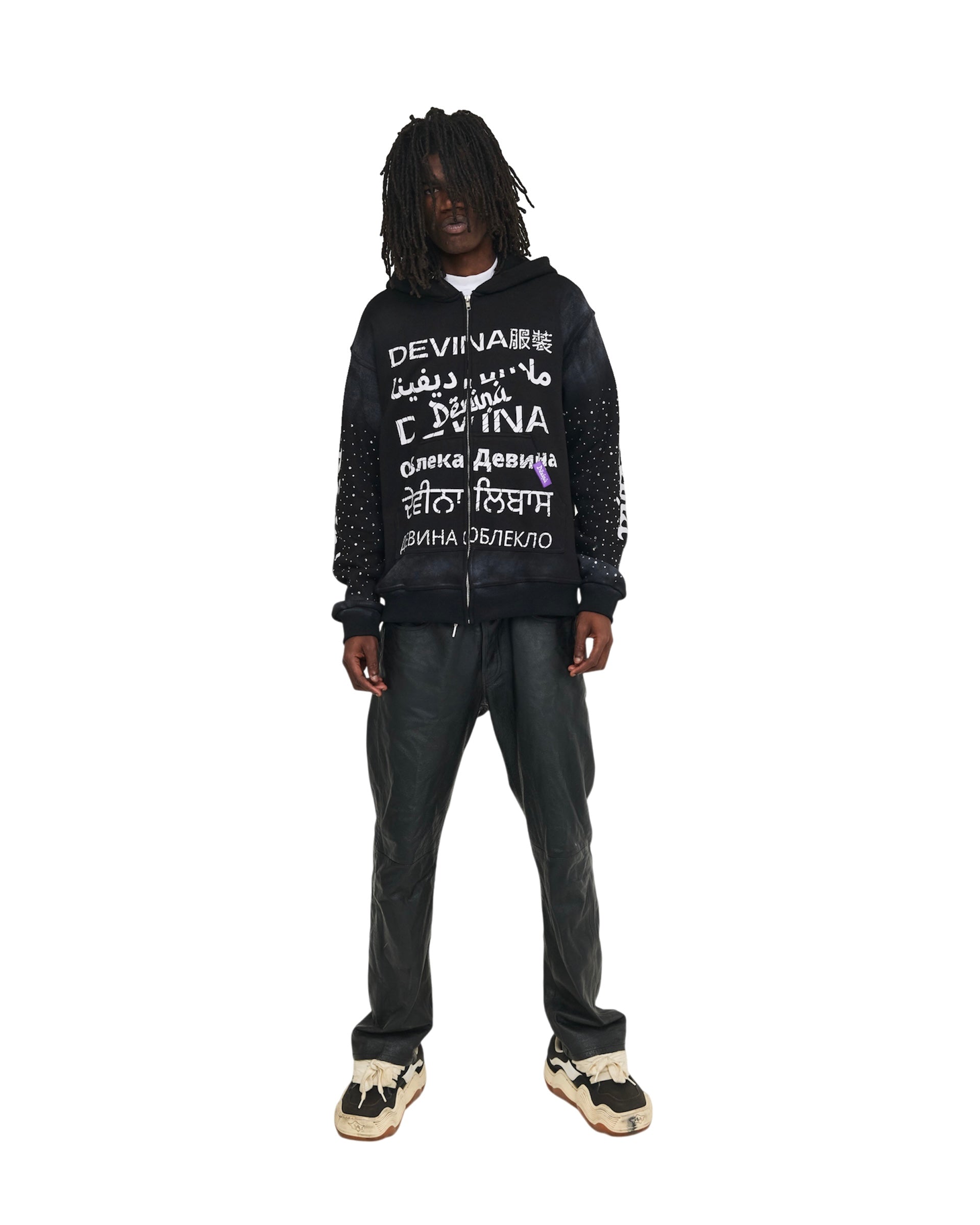 DEVINA Language Zip Hoodie (Black)