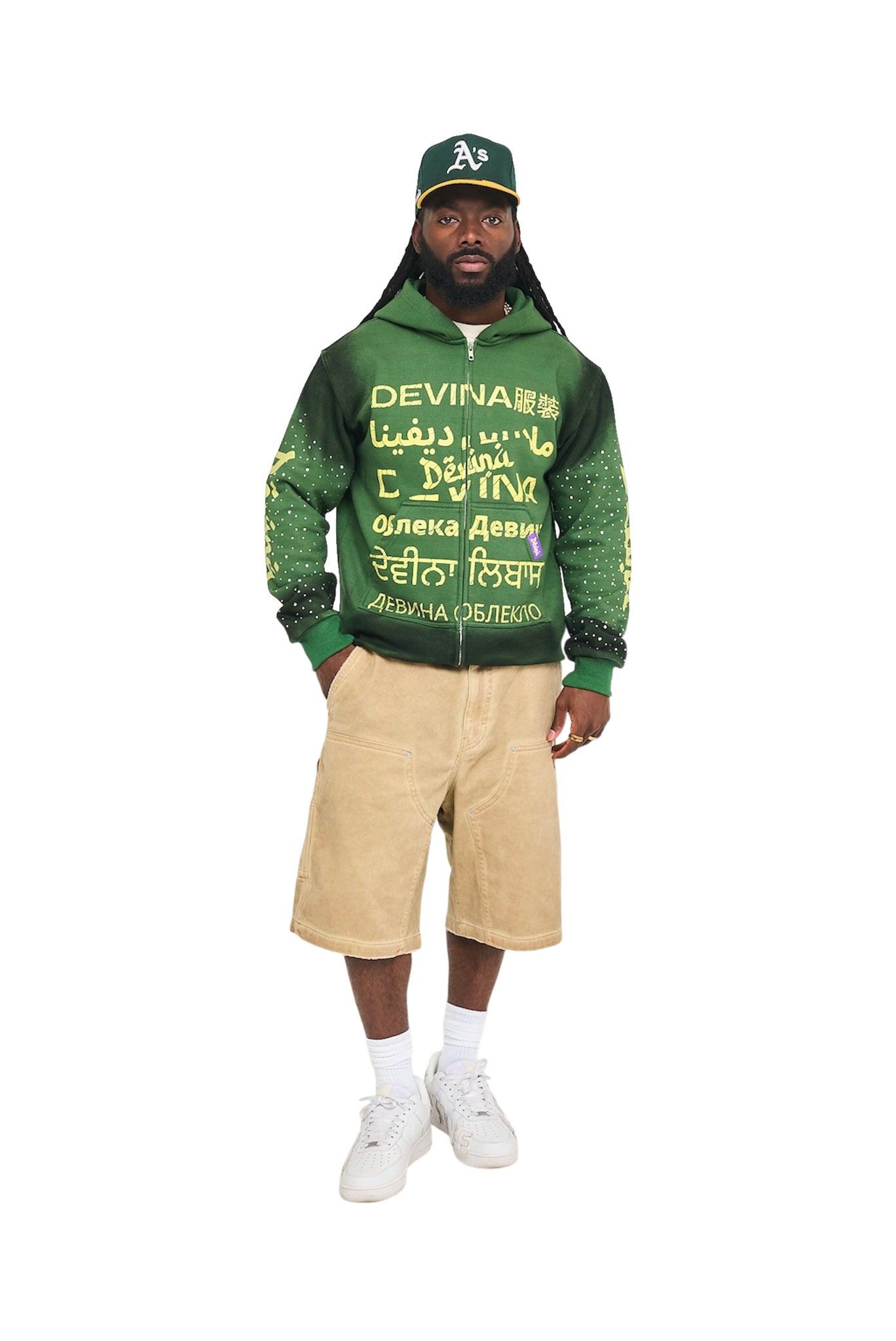 DEVINA Language Zip Hoodie (Green)